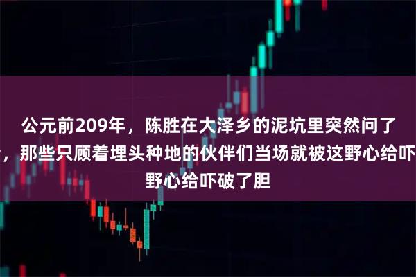 公元前209年，陈胜在大泽乡的泥坑里突然问了句狠话，那些只顾着埋头种地的伙伴们当场就被这野心给吓破了胆